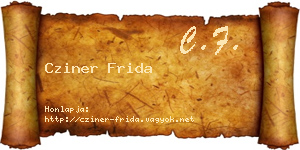 Cziner Frida névjegykártya